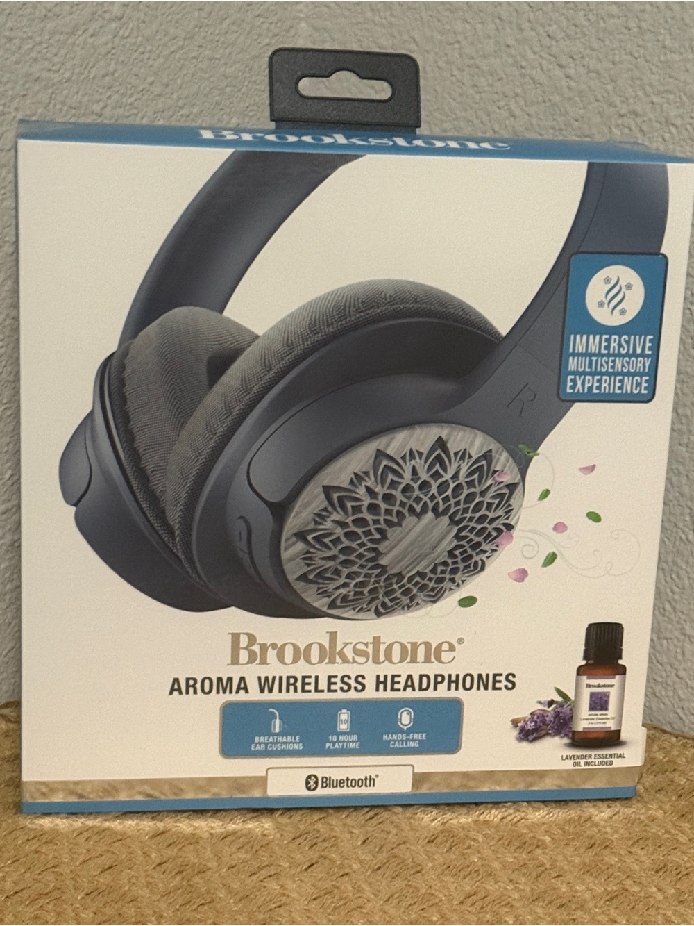 Brookstone Blue Aroma Wireless Over-Ear Headphones